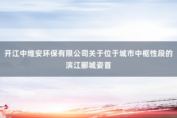开江中维安环保有限公司关于位于城市中枢性段的滨江郦城姿首